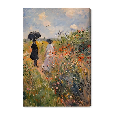 ART REMEDY® "Dawn Floral Mist Panoramic" Giclee Classic And Figurative Canvas Art
