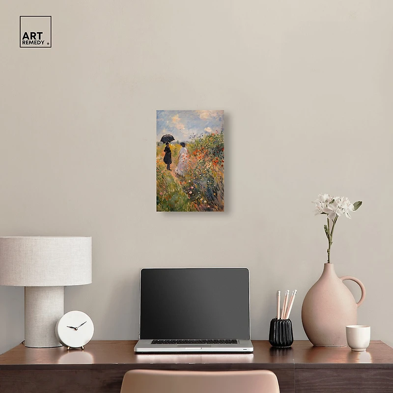ART REMEDY® "Dawn Floral Mist Panoramic" Giclee Classic And Figurative Canvas Art