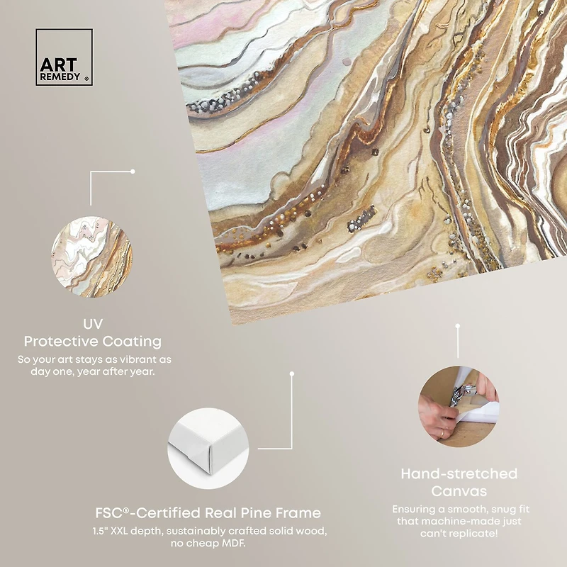 ART REMEDY® "Royal Gold Geode" Giclee Abstract Canvas Art