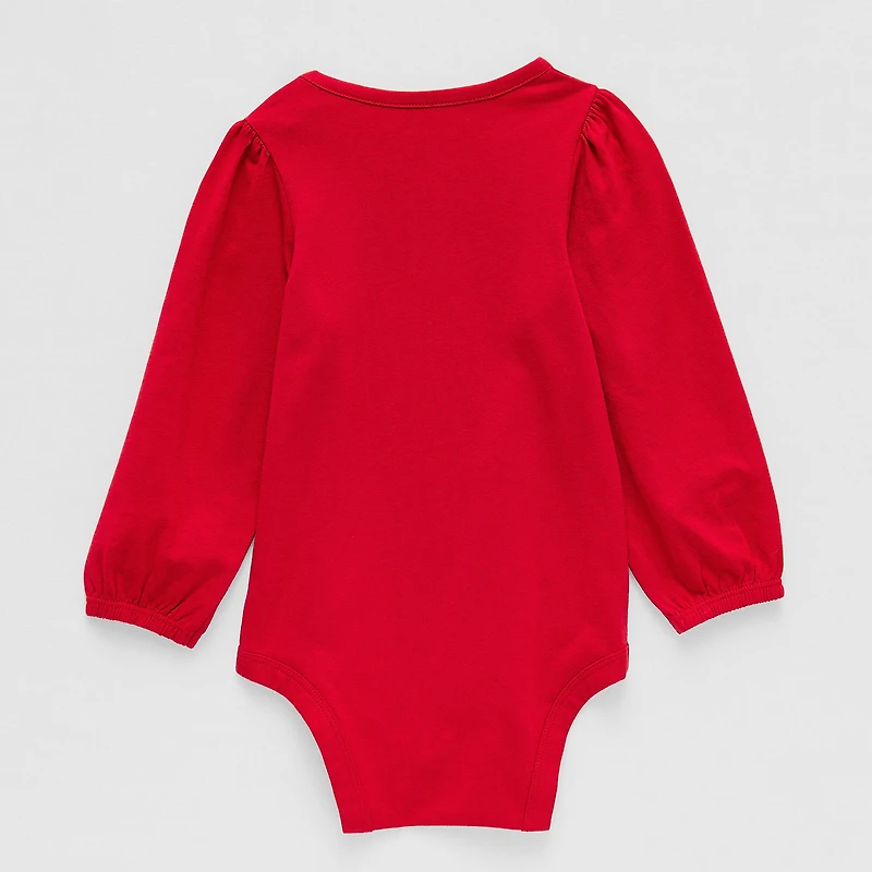 Okie Dokie Baby Girls Round Neck Long Sleeve Bodysuit
