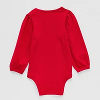 Okie Dokie Baby Girls Round Neck Long Sleeve Bodysuit