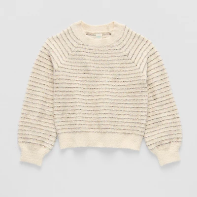 Thereabouts Little & Big Kid Girls Round Neck Long Sleeve Pullover Sweater