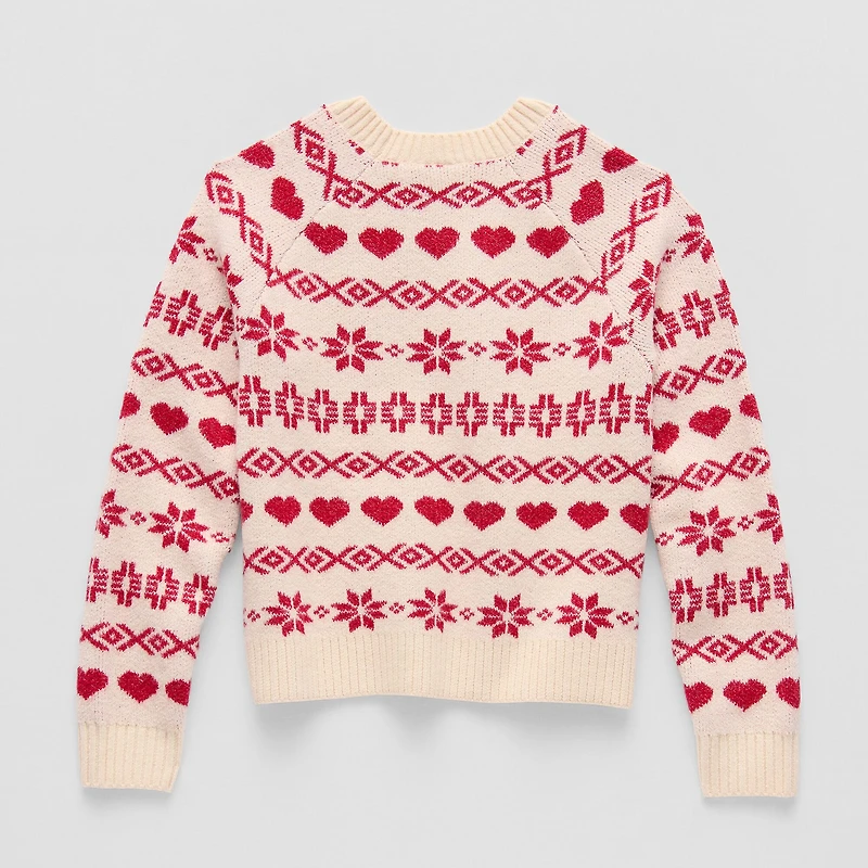 Thereabouts Little & Big Kid Girls Crew Neck Long Sleeve Pullover Sweater