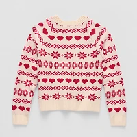 Thereabouts Little & Big Kid Girls Crew Neck Long Sleeve Pullover Sweater