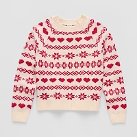Thereabouts Little & Big Kid Girls Crew Neck Long Sleeve Pullover Sweater