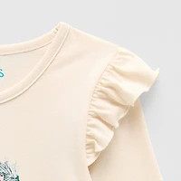 Thereabouts Little Girls Round Neck Long Sleeve Regular Fit Graphic T-Shirt