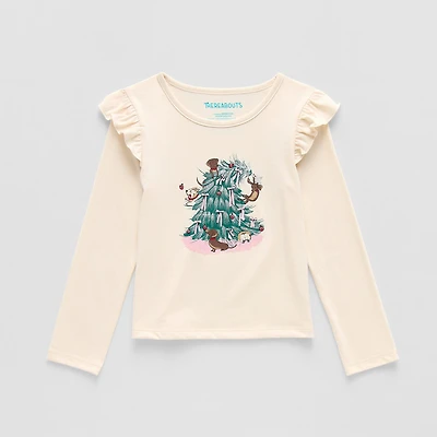 Thereabouts Little Girls Round Neck Long Sleeve Regular Fit Graphic T-Shirt