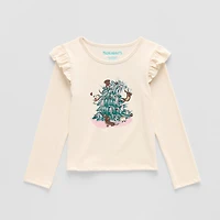 Thereabouts Little Girls Round Neck Long Sleeve Regular Fit Graphic T-Shirt