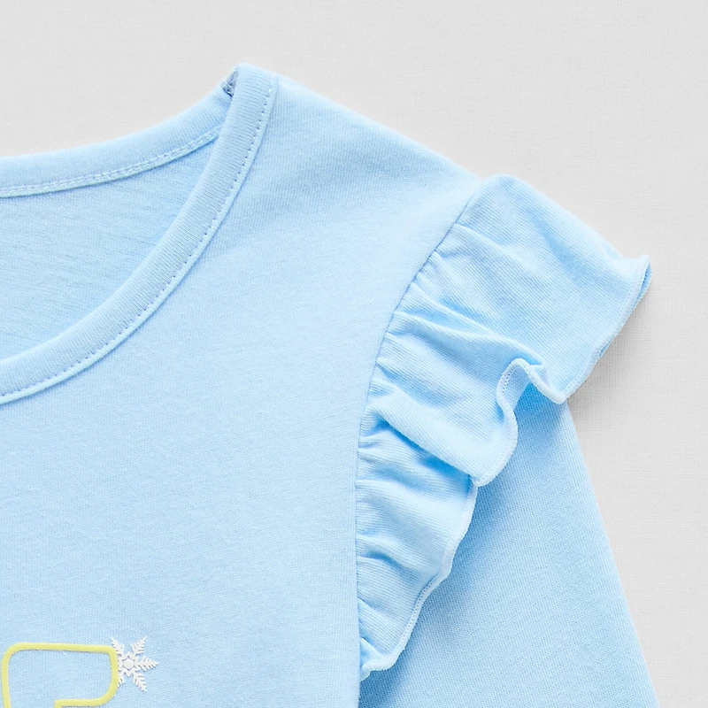 Thereabouts Little Girls Round Neck Long Sleeve Regular Fit Graphic T-Shirt