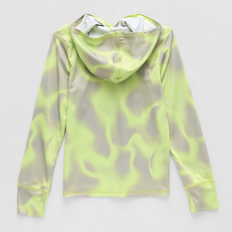 Xersion Little & Big Kid Boys Hooded Long Sleeve Moisture Wicking Active T-Shirt