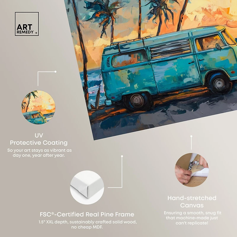 ART REMEDY® "Old School Spring Break" Giclee Entertainment And Hobbies Canvas Art
