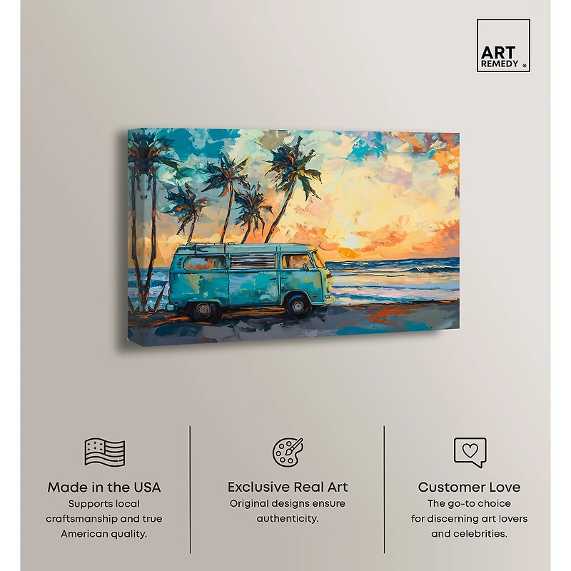 ART REMEDY® "Old School Spring Break" Giclee Entertainment And Hobbies Canvas Art