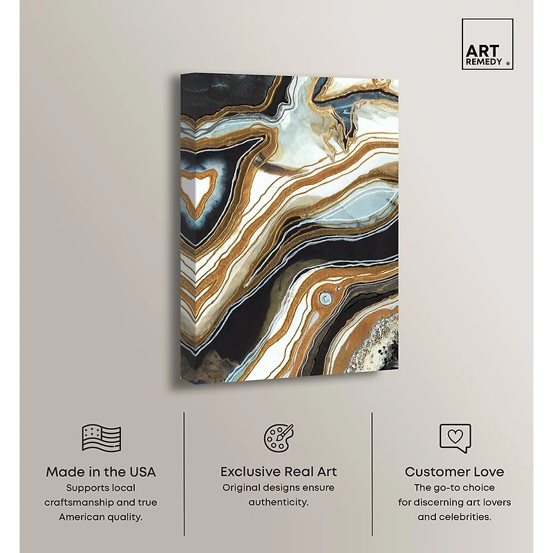 ART REMEDY® "Black And Gold I" Giclee Abstract Canvas Art