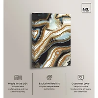 ART REMEDY® "Black And Gold I" Giclee Abstract Canvas Art