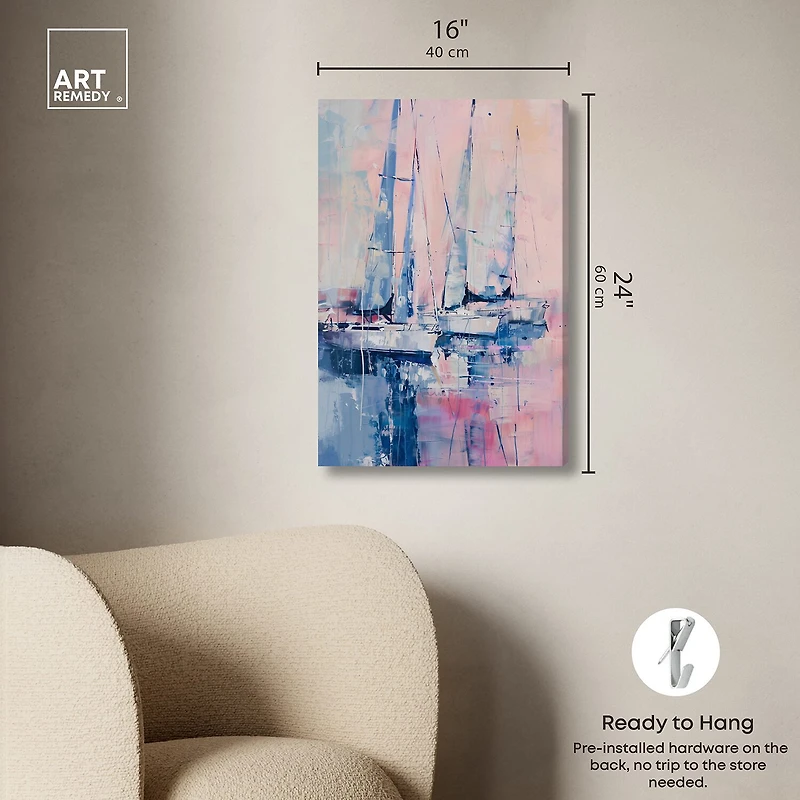 ART REMEDY® "Pastel Sea Breeze" Giclee Nautical And Coastal Canvas Art