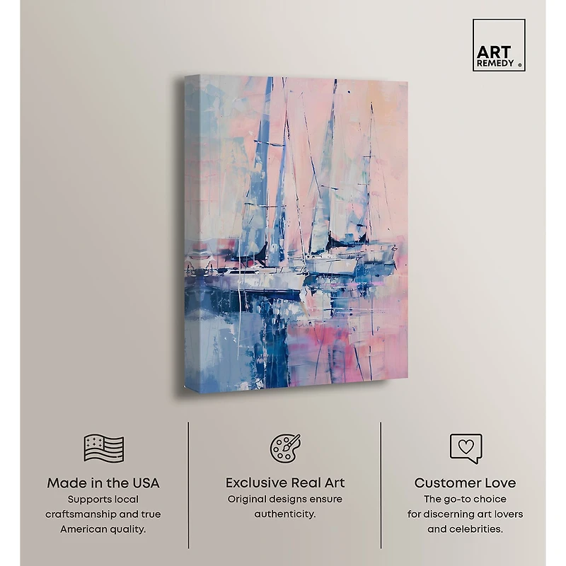 ART REMEDY® "Pastel Sea Breeze" Giclee Nautical And Coastal Canvas Art
