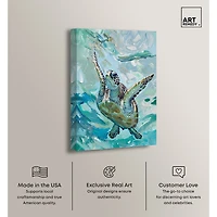 ART REMEDY® "Serene Turtle" Giclee Animals Canvas Art