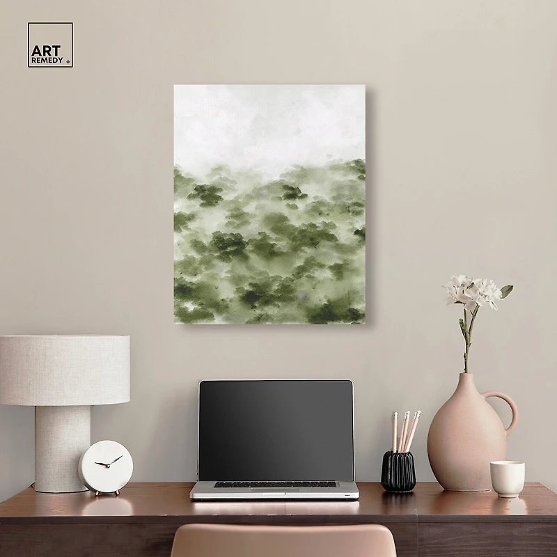 ART REMEDY® "Foggy Rainforest" Giclee Nature And Landscape Canvas Art