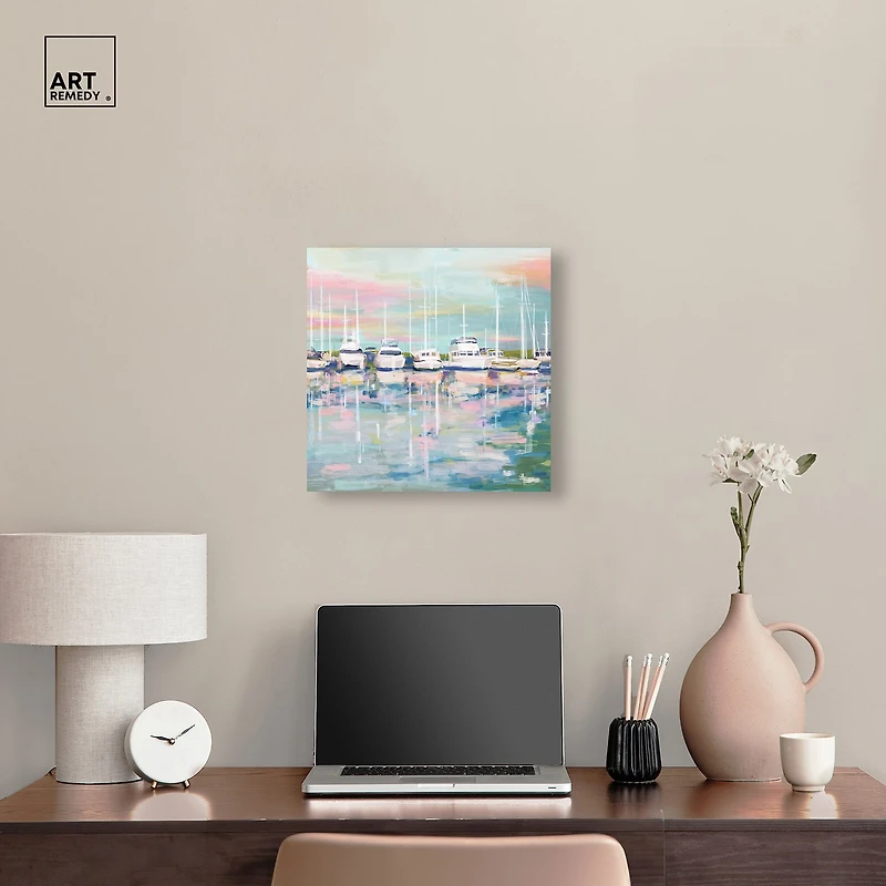 ART REMEDY® "Coastal Dock" Giclee Nautical And Coastal Canvas Art