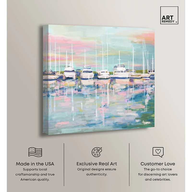 ART REMEDY® "Coastal Dock" Giclee Nautical And Coastal Canvas Art