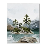 ART REMEDY® "Cold Winter Lake" Giclee Nature And Landscape Canvas Art
