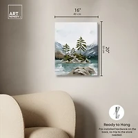 ART REMEDY® "Cold Winter Lake" Giclee Nature And Landscape Canvas Art