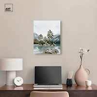 ART REMEDY® "Cold Winter Lake" Giclee Nature And Landscape Canvas Art