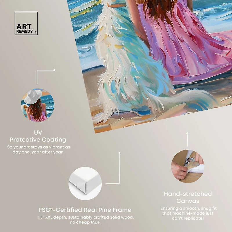 ART REMEDY® "Girl And Her Best Friend" Giclee Animals Canvas Art