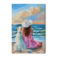 ART REMEDY® "Girl And Her Best Friend" Giclee Animals Canvas Art
