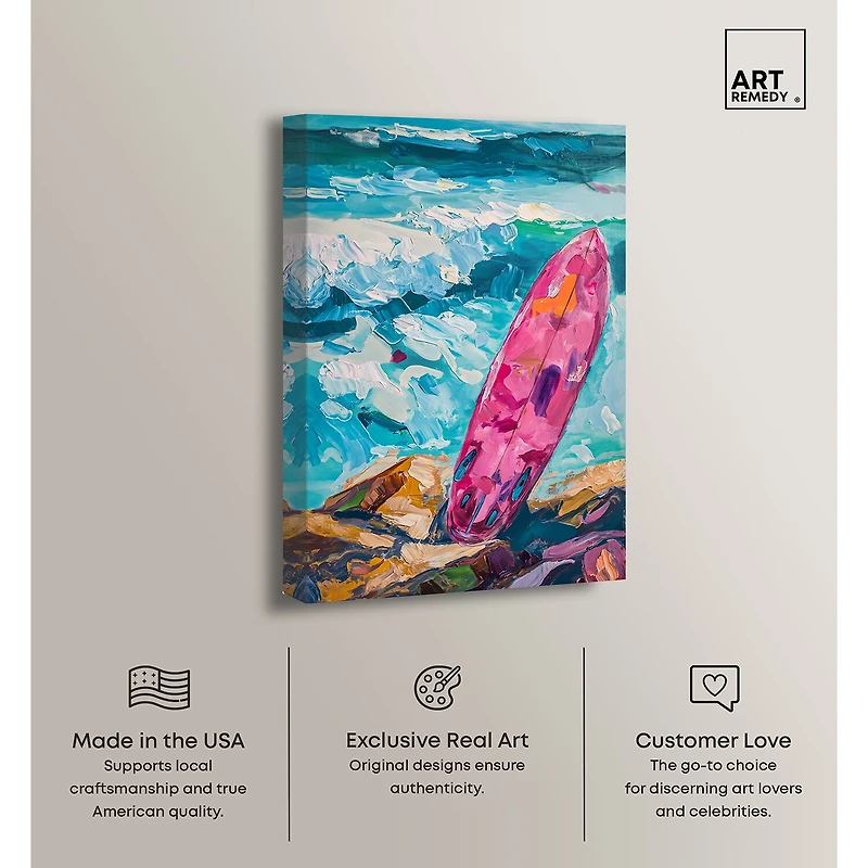ART REMEDY® "Just A Little Break Wave" Giclee Sports And Teams Canvas Art