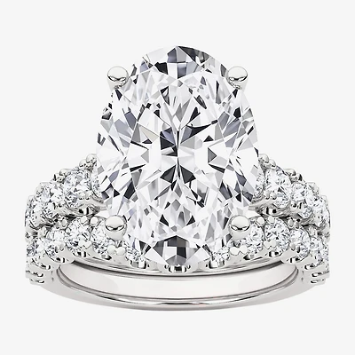 Grown Gorgeous (F,Vs2) Womens 6 1/10 Ct. T.W. Lab White Diamond 14K Gold or Platinum Oval Side Stone Bridal Set