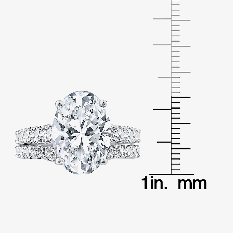 Grown Gorgeous (F,Vs2) Womens 6 1/10 Ct. T.W. Lab White Diamond 14K Gold or Platinum Oval Side Stone Bridal Set