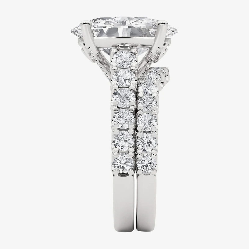 Grown Gorgeous (F,Vs2) Womens 6 1/10 Ct. T.W. Lab White Diamond 14K Gold or Platinum Oval Side Stone Bridal Set