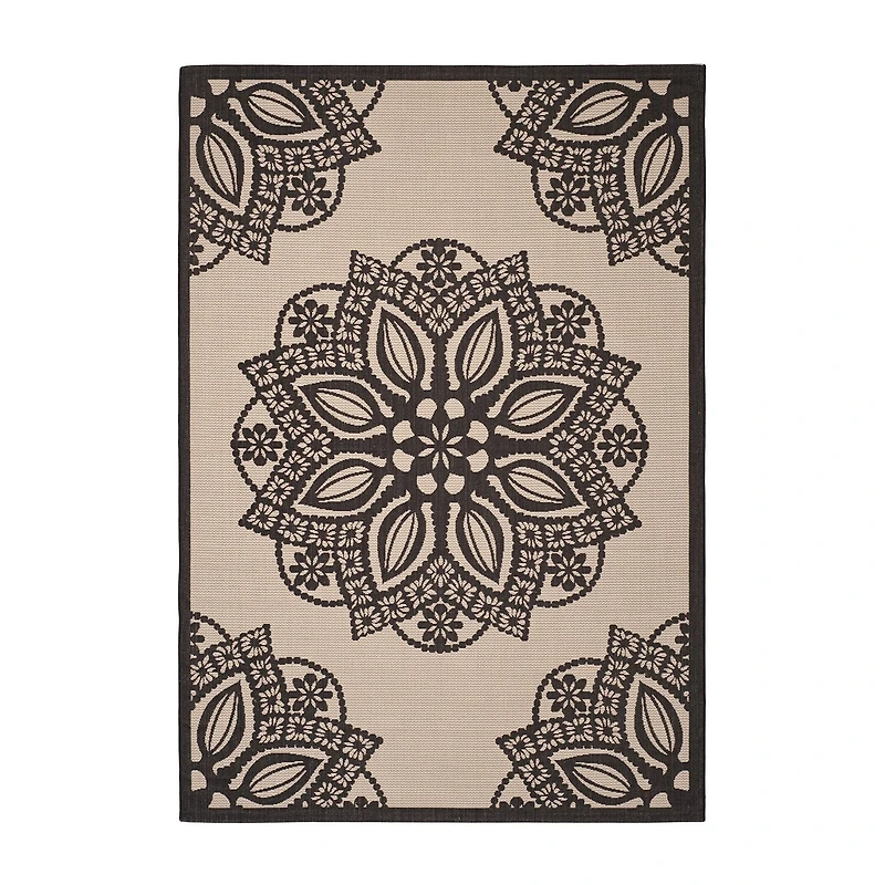 Safavieh Courtyard Collection Kimberly Oriental Indoor/Outdoor Area Rug