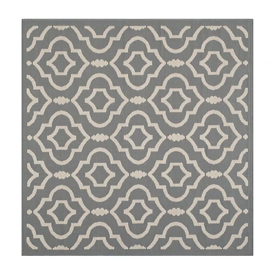 Safavieh Courtyard Collection Meryll Geometric Indoor/Outdoor Square Area Rug