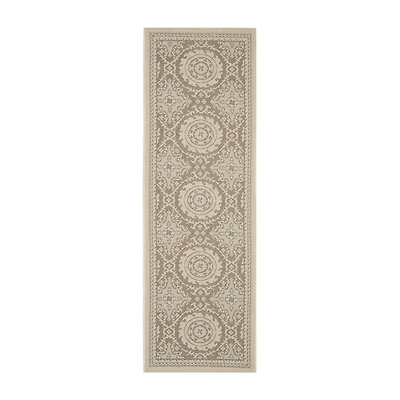 Safavieh Courtyard Collection Roza Geometric Indoor/Outdoor Runner Rug