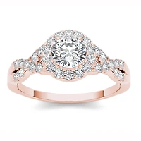14K Yellow Gold 1 CT Round Natural Diamond Ring