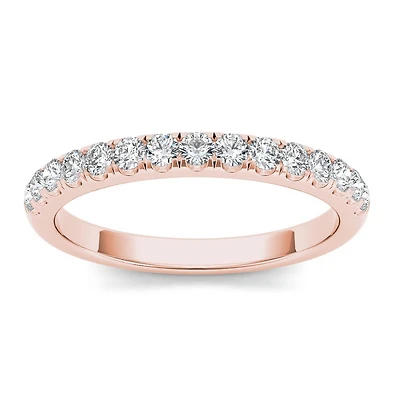 Womens 2MM 1/3 CT. T.W. Natural White Diamond 10K Gold Eternity Wedding Band