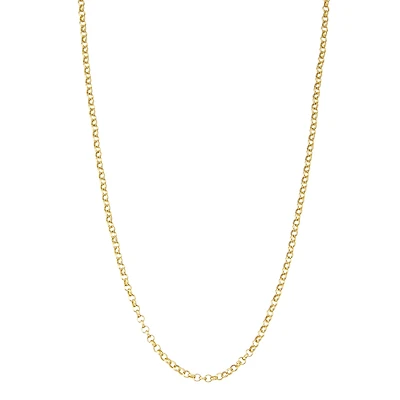 14K Gold Over Silver Solid Link Chain Necklace