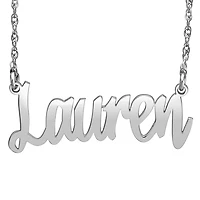 Personalized Womens 24K Gold Over Silver 18 Inch Name Necklace