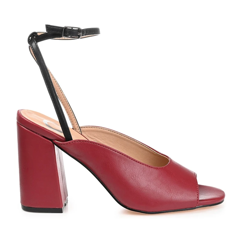 Journee Collection Calypso Womens Round Open Toe Block Heel Pumps