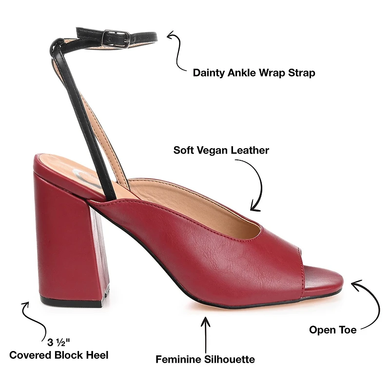 Journee Collection Calypso Womens Round Open Toe Block Heel Pumps