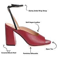 Journee Collection Calypso Womens Round Open Toe Block Heel Pumps