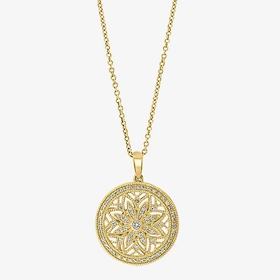 Effy Final Call Womens 1/4 CT. T.W. Natural Diamond 14K Gold 18 Inch Pendant Necklace