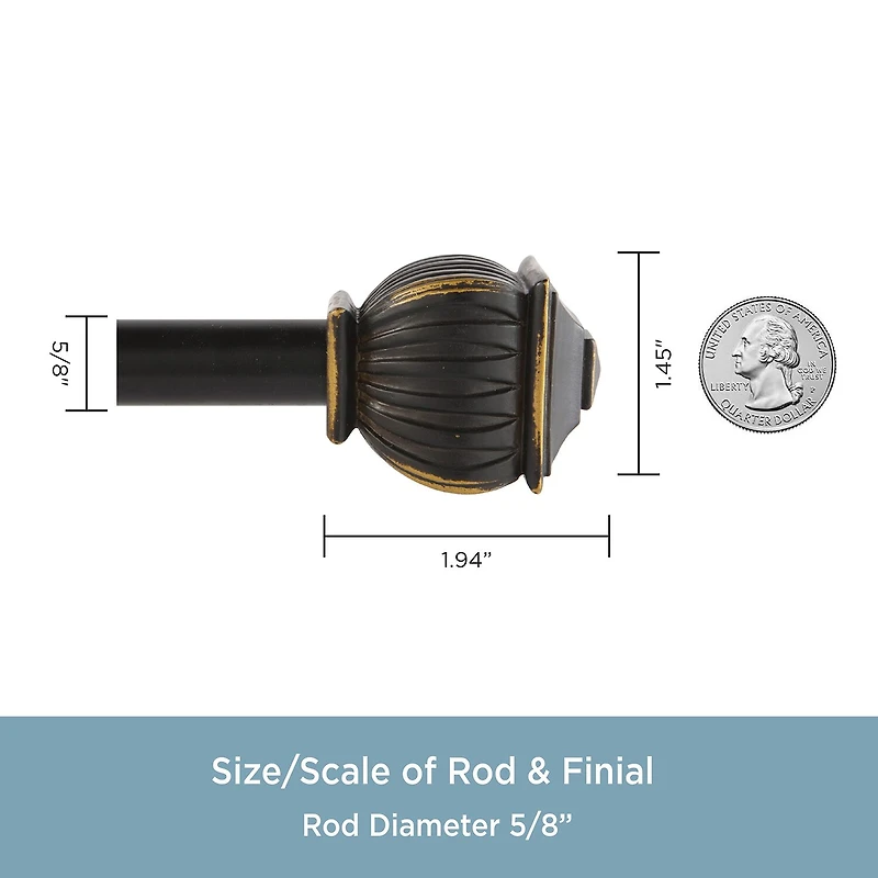 Kenney Benji Square 5/8 IN Adjustable Curtain Rod