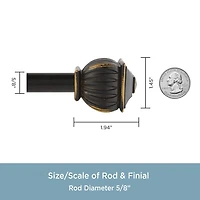 Kenney Benji Square 5/8 IN Adjustable Curtain Rod