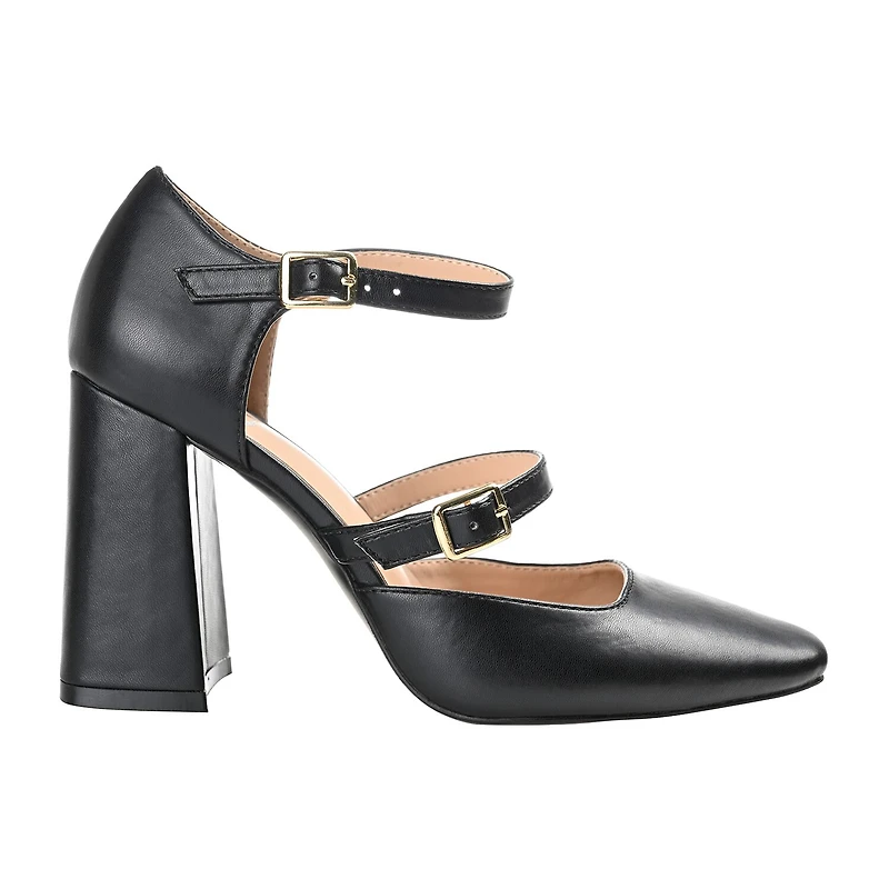 Journee Collection Isadorah-Wd Womens Square Closed Toe Block Heel Pumps