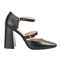 Journee Collection Isadorah-Wd Womens Square Closed Toe Block Heel Pumps