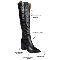 Journee Collection Womens Therese Wide Calf Stacked Heel Riding Boots