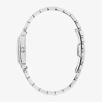 Bulova Womens Diamond Accent Silver Tone Stainless Steel Bracelet Watch 96p252